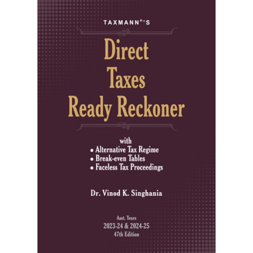 Taxmann's Direct Taxes Ready Reckoner 2023 by Dr. Vinod. K. Singhania | DT Reckoner